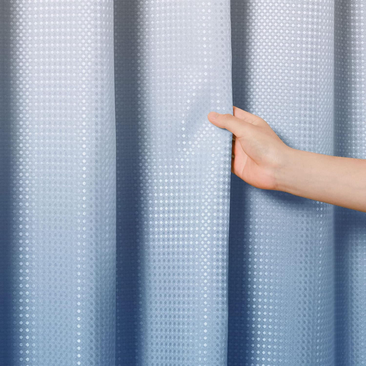 Naturoom Blue Ombre Shower Curtain Set 72x84 Inches 1