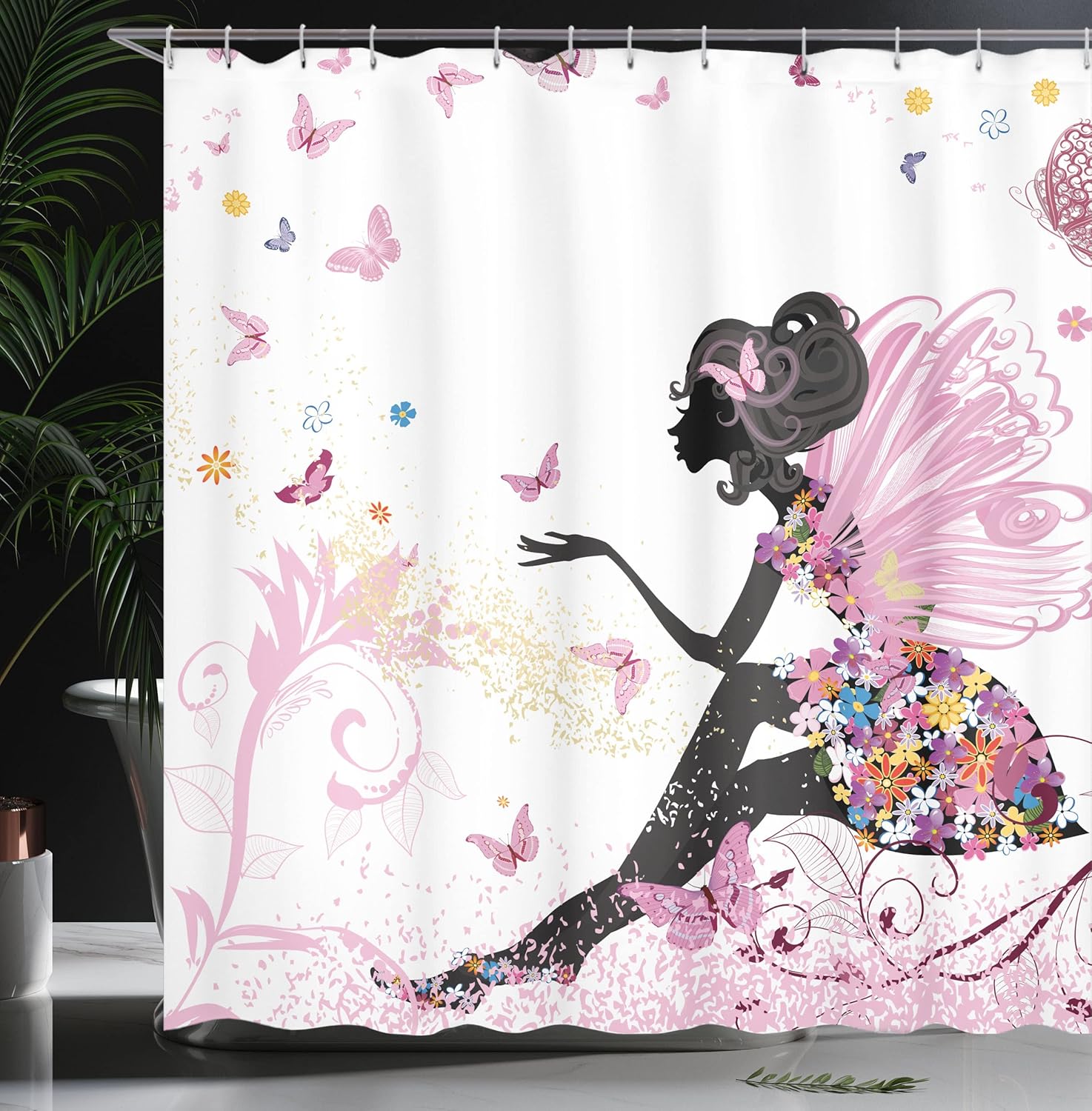 Ambesonne Fantasy Shower Curtain Set with Hooks 69 W x 70 L