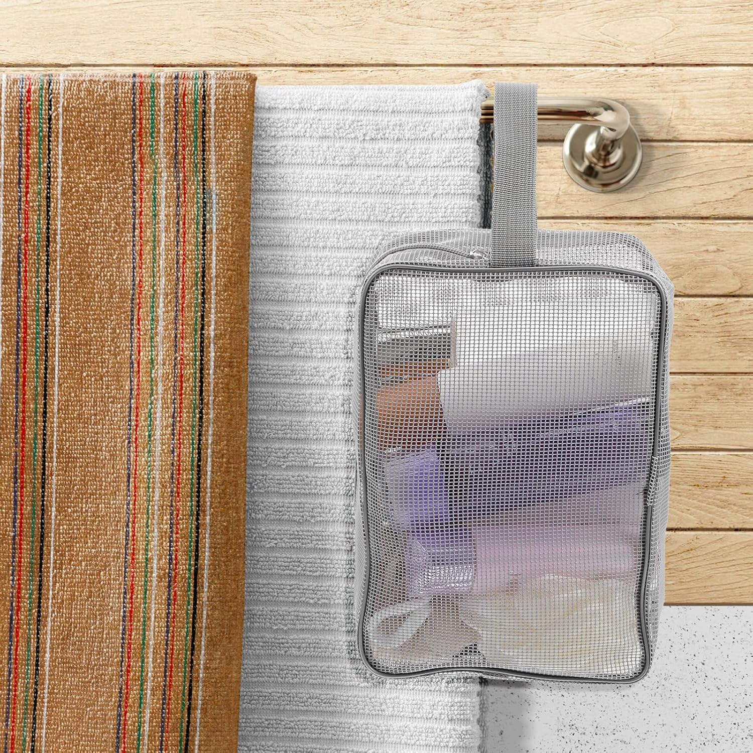 HJZHII Portable Mesh Shower Caddy with Handle
