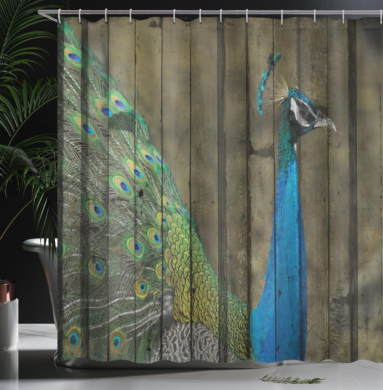 Ambesonne Peacock Shower Curtain 69 x 84 Brown Green