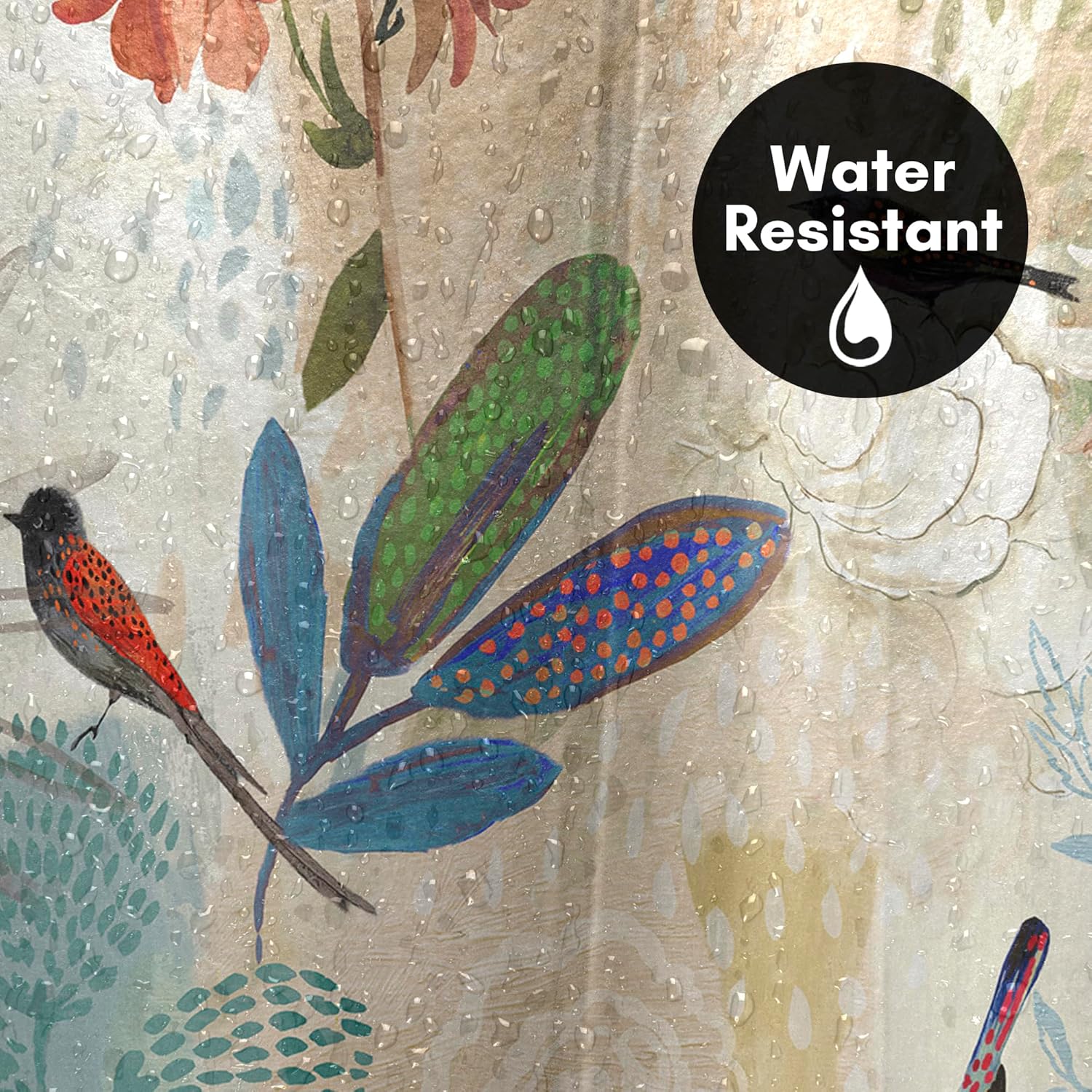 Americanflat 71x74 Floral Shower Curtain with 12 Hooks and Durable Metal Grommets