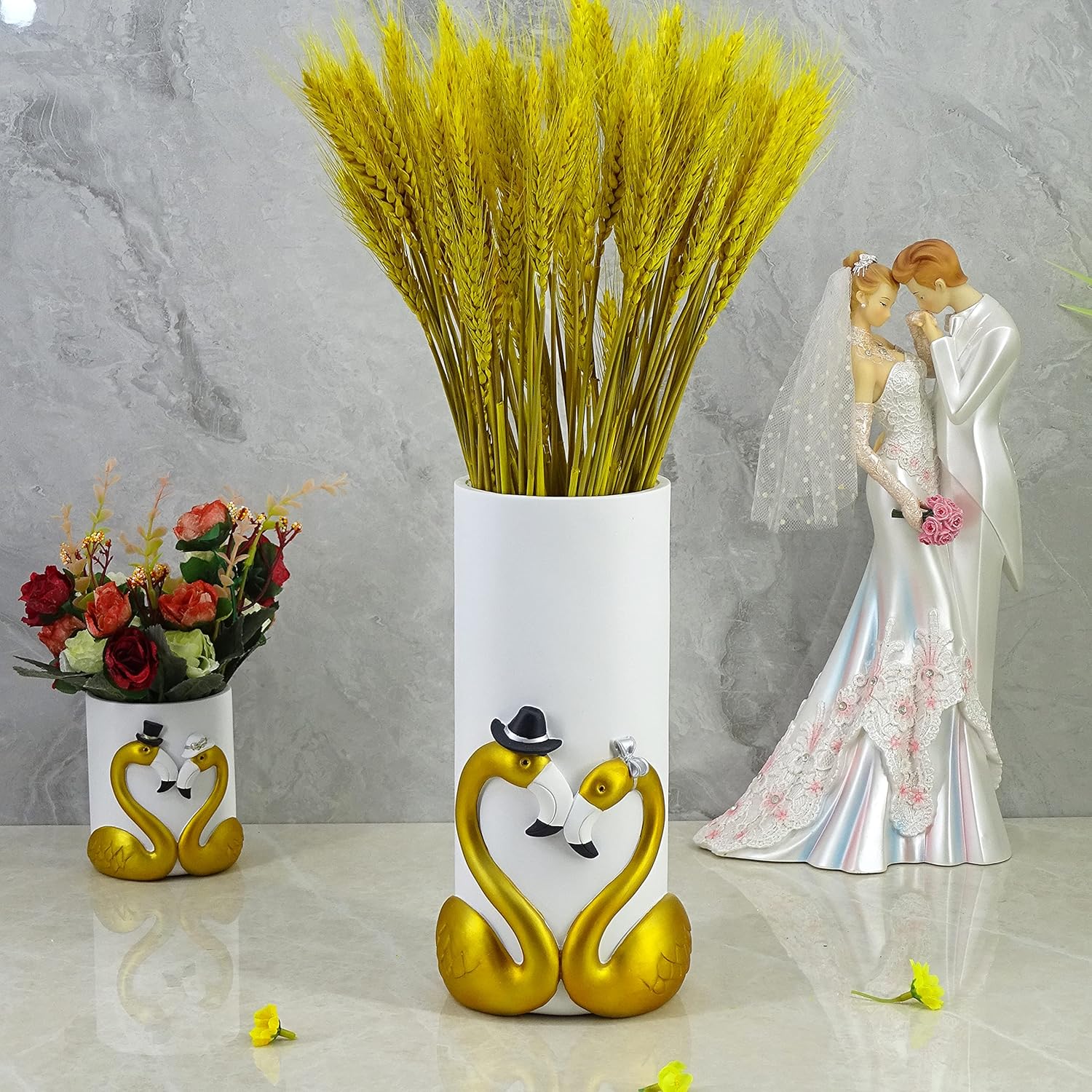Elegant Royal Gold Flamingo Toilet Brush and Holder