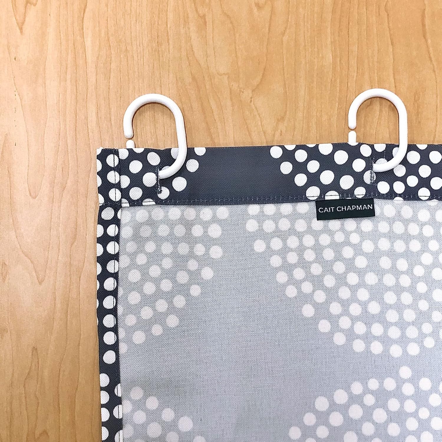 CAIT CHAPMAN Water Repellent Shower Curtain Set 70x72 Gray Polka